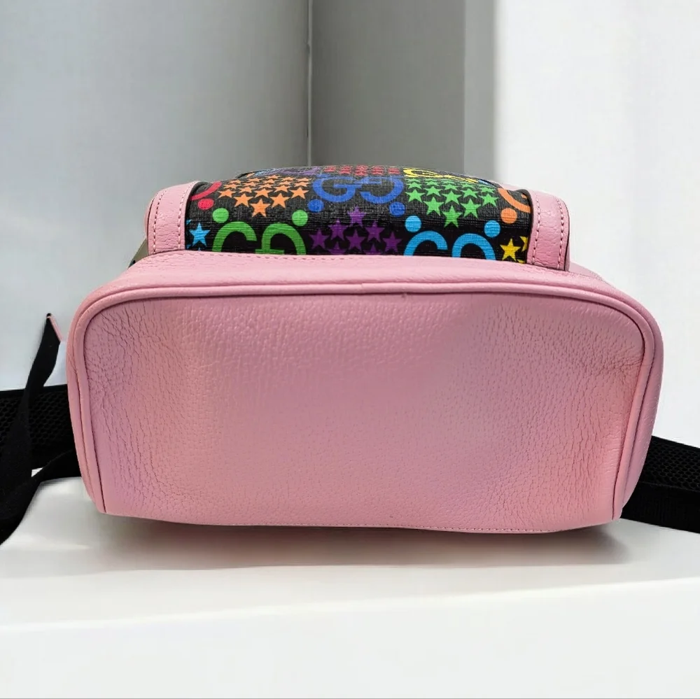 Gucci GG Psychedelic Small Backpack Multicolor Monogram Pink Leather Bag - Picture 4 of 15